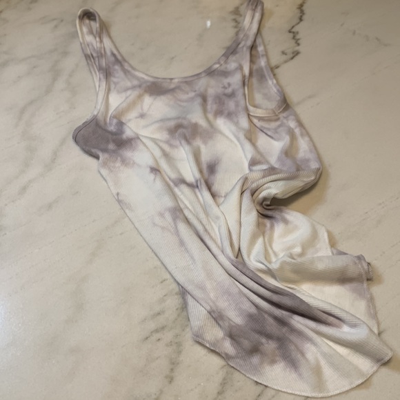 PINK VS gray ribbed tie dye racerback tank - Picture 6 of 6